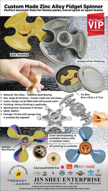 Specialfremstillet zink legering Fidget Spinner - Specialfremstillet Zink Legering Fidget Spinner EDM