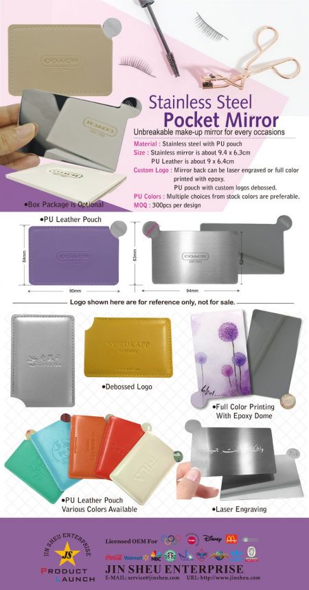 Edelstahl-Taschenspiegel