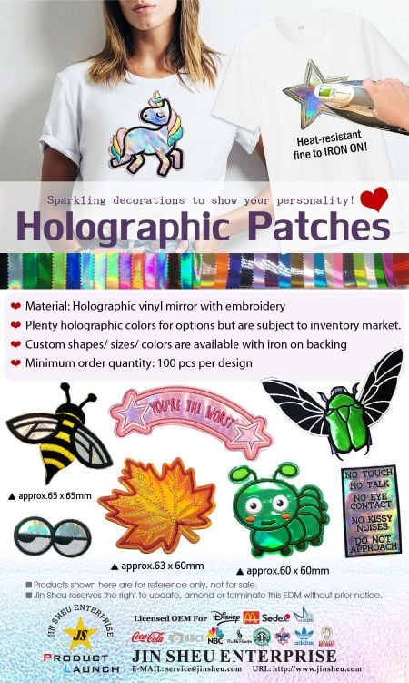 Patches holográficos bordados personalizados