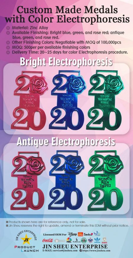 Räätälöidyt mitalit värillä elektroforeesi
