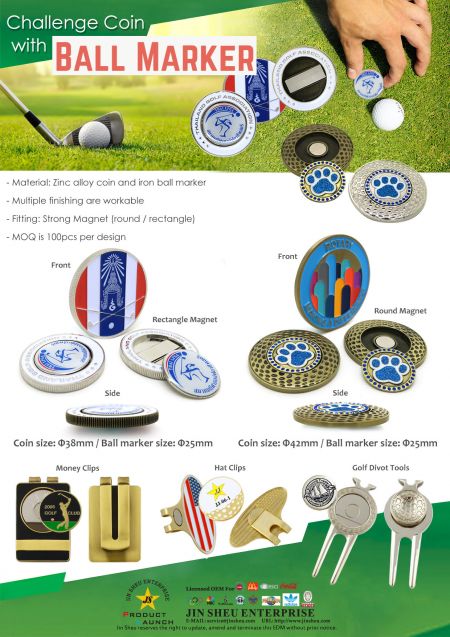 Moneda de desafío con marcador de bola - Marcador de moneda de golf EDM