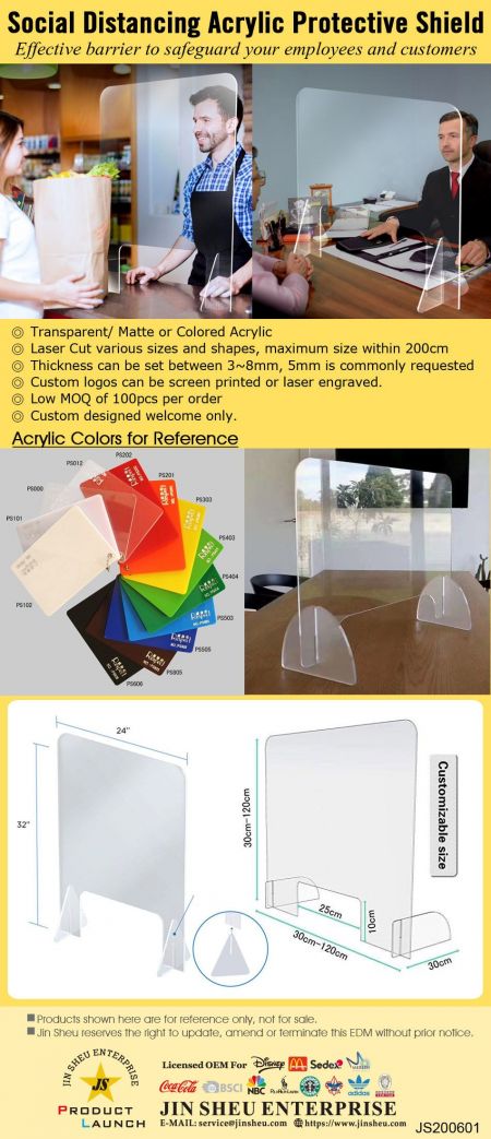 Socialt distancerende akrylbeskyttelsesskjold - Socialt distancerende akrylbeskyttelsesskjold