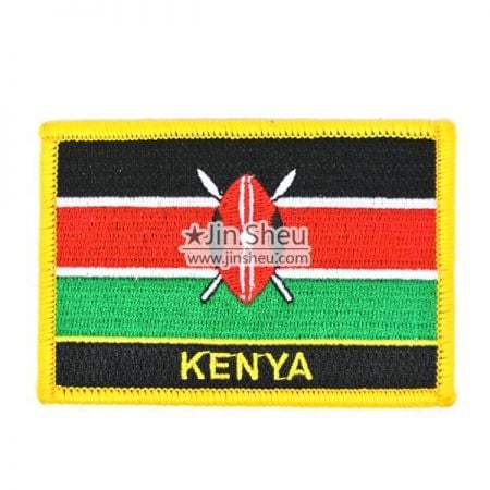 Parches de banderas personalizadas bordadas - Parches de la bandera de Kenia