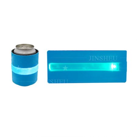 Enfriador de latas de neopreno con envoltura LED