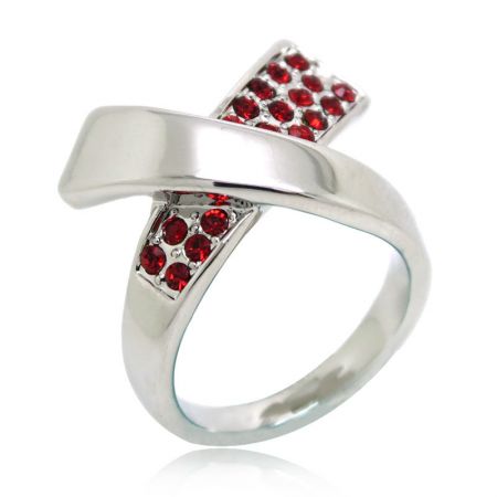 Gemstone Platinum Plated Ring - Nickel plated gemstone ring