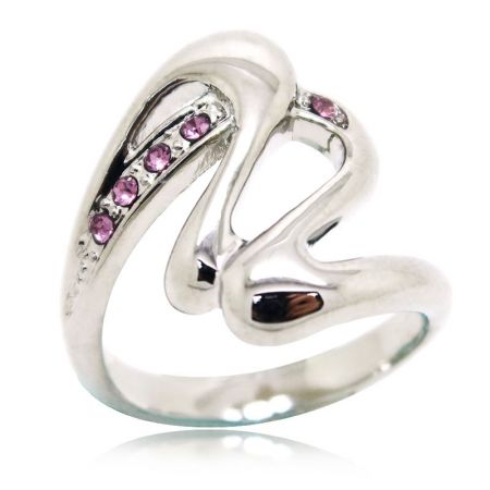 silver plated gemstone ring