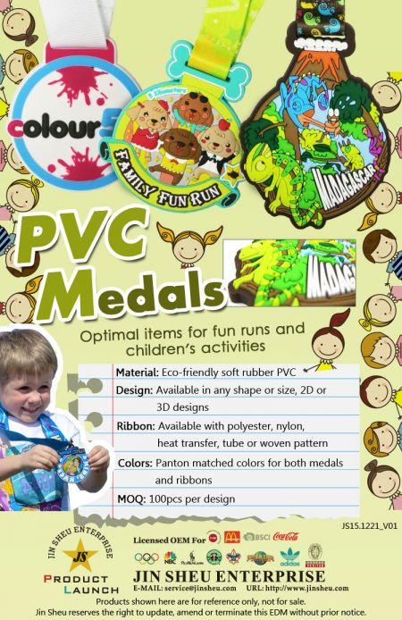 Médailles en PVC - Articles optimaux pour les courses amusantes et les activités pour enfants