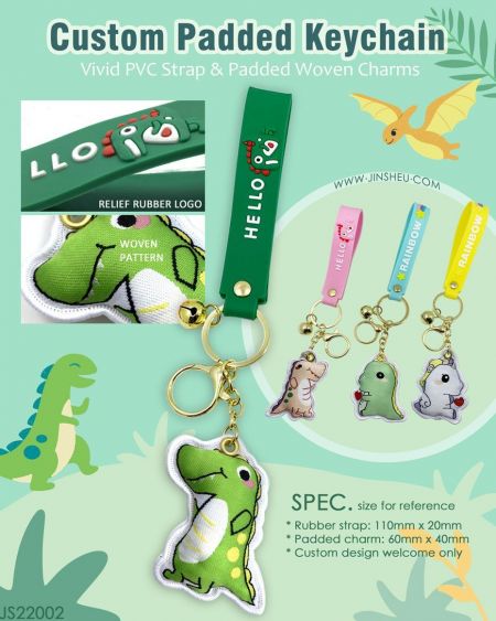 Egyedi Párna Kulcstartó Szövött Bájok PVC Pántokkal