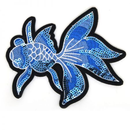 Goldfish Sequin Applique embroidery patch