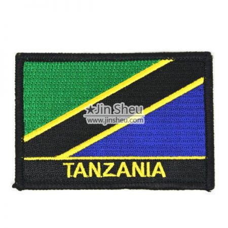 Parches de la bandera de Tanzania - Parches de la bandera de Tanzania con marco negro