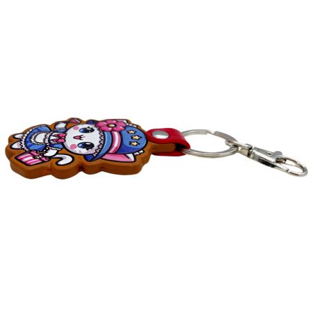 nahka-avaimenperän sivunäkymä, joka näyttää paksuuden