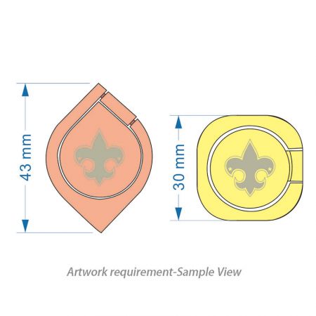 Vista de muestra del arte del soporte de anillo para teléfono móvil