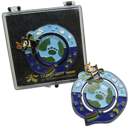 épingle de revers coulissante personnalisée en métal conçue pour cadeau