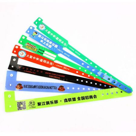 Bracelets en plastique personnalisés - Bracelets en PVC jetables en vinyle