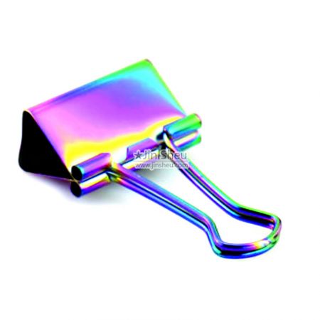 Promotional Rainbow Binder Clips - stationery clamp
