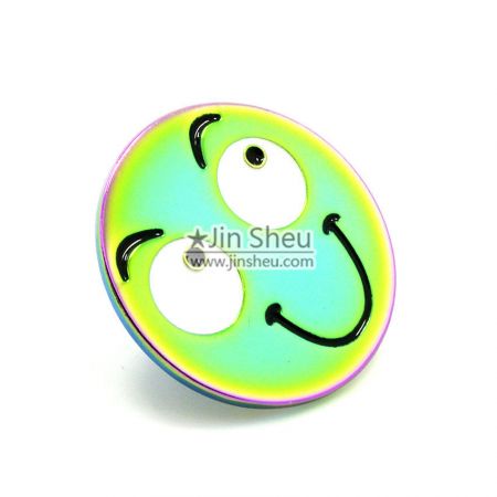 Smiley Rainbow Enamel Pin - Custom Rainbow Plated Pin Badges