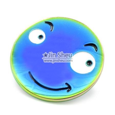 Anodized Rainbow Smile Pin - Rainbow Custom Enamel Pins