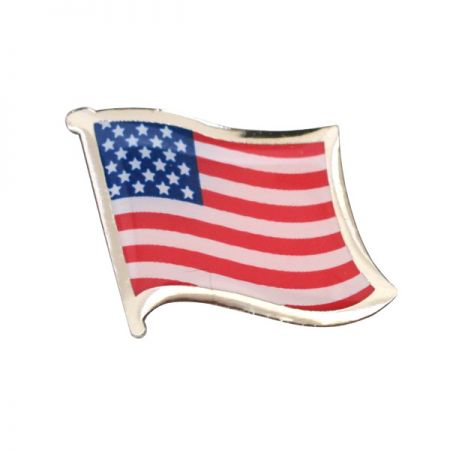 Alfinete de lapela patriótico com impressão personalizada - Alfinete de lapela personalizado com bandeira nacional