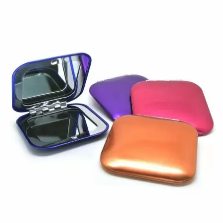 Anodized Magnifying Square Compact Mirrors - Anodized Magnifying Square Compact Mirrors
