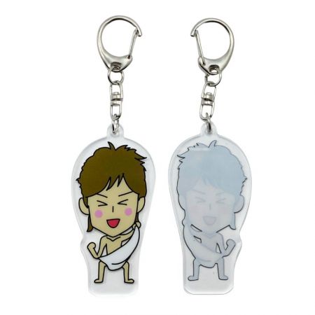 웃는 소년이 있는 아크릴 키링