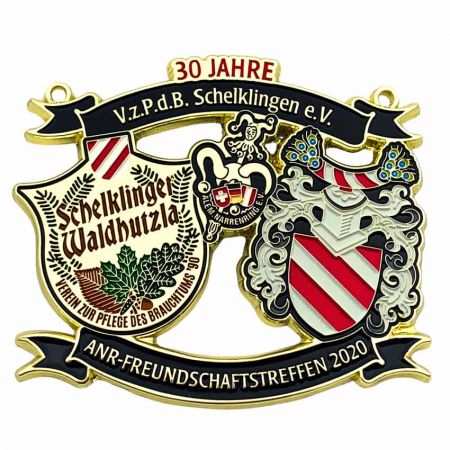 Minneverdige karnevalsmedaljer. - Tilpasset fiesta-medalje laget i støpt sinklegering med livlige og klare myke emaljefarger.