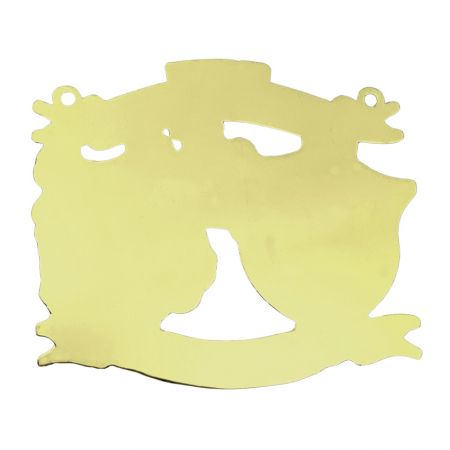 O lado brilhante desta medalha personalizada que é eletrochapada na cor dourada.