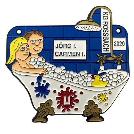 Personlige karnevalmedaljer - Karnevalmedaljen feirer det joviale styret til Prins Jörg I. og Prinsesse Carmen I. av KG Rossbach