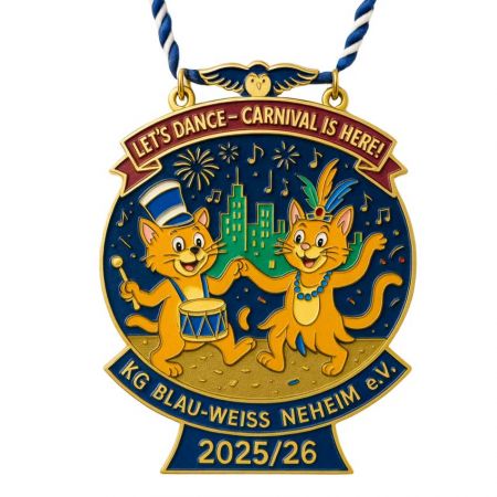 Lad os danse karnevalsmedalje med 2-farvet kerne