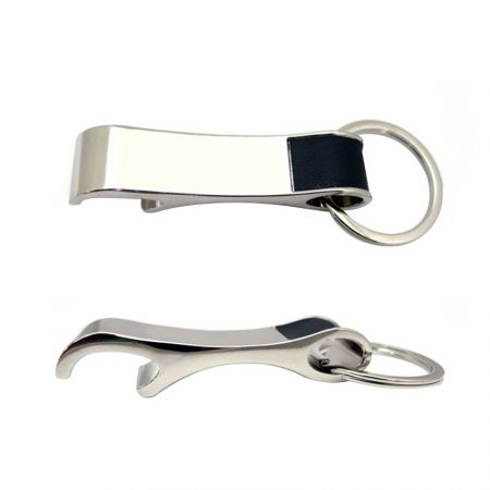 Porte-clés décapsuleur en alliage de zinc argenté - Porte-clés décapsuleur en alliage de zinc argenté