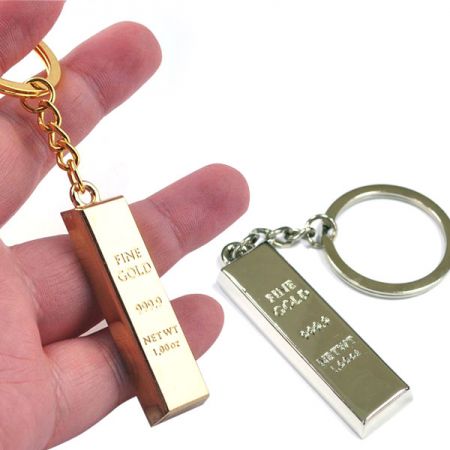 Porte-clés en lingot avec logo personnalisé - Porte-clés promotionnel en lingot