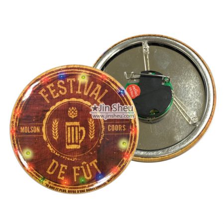 LED Flashing Button Badges - personalised button badges with LED Flashing lights