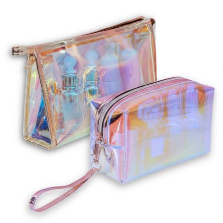 Clear Makeup Bags - TPU waterproof makeup bags in two different shapes and sizes