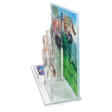 Acrylstandee mit Hintergrund