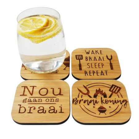 персонализированные подставки для напитков из бамбука с логотипом