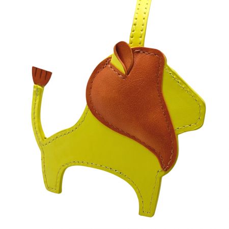Custom Leather Charms for Bags - lion leather charm for bags