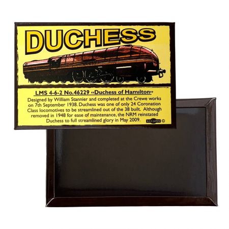 Magnets de réfrigérateur personnalisés - avant et arrière du magnet de la locomotive Duchesse de Hamilton