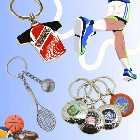 Custom Sports Keychains - Custom sports key chains with soft enamel, imitation hard enamel, or UV printing.
