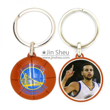 Basketball shaped NBA player keychain - Basketball shaped NBA player keychain