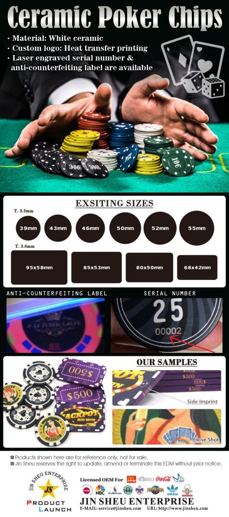 Fichas de póker de cerámica personalizadas