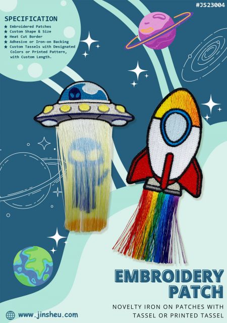 Leaflet- Custom Embroidered Tassel Patches