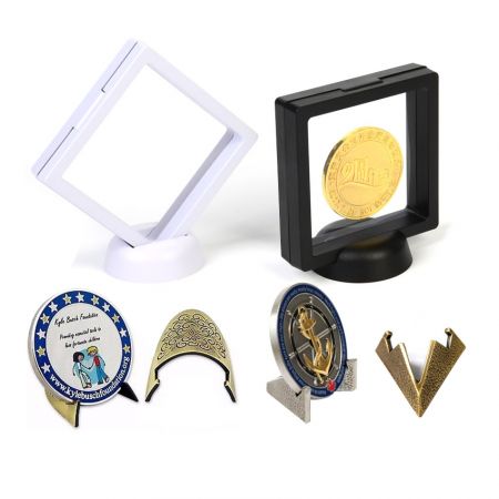 Coin Display Stand - metal coin stands and floating frame display
