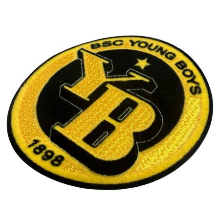 quarter view of BSC flocked patch