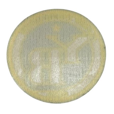 flocked patch showing backside with iron on backing