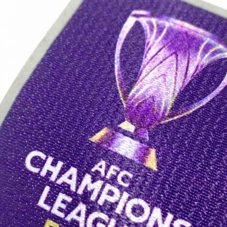 AFC Champions League flocking patch with heat transfer printed center details