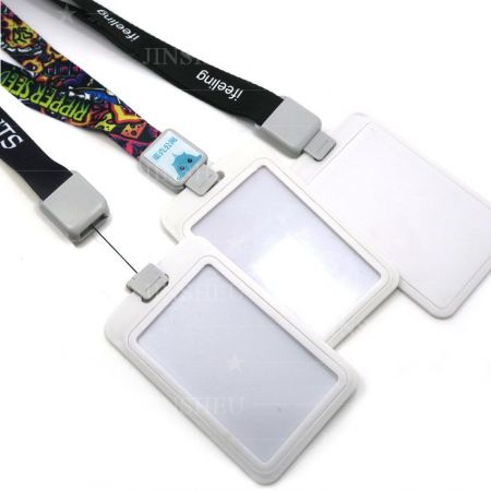 Plastic ID Badge Holder Retractable Lanyard - Plastic ID Badge Holder Retractable Lanyard
