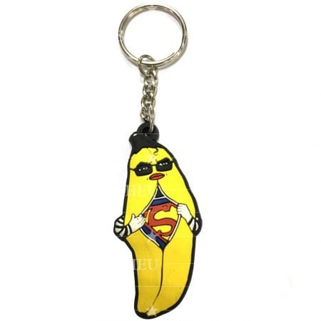 Corporate Logo PVC Keychains - PVC Cute Banana Man Figure Keychain