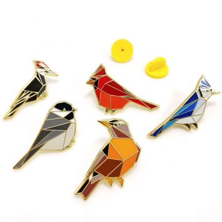 Индивидуальные булавки с изображением птиц из имитационного твердого эмалирования - Эмалевые булавки с изображением птиц