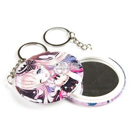custom full color printed anime button badge keychain