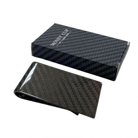 personalized logo branded carbon fiber money clip coporate gift