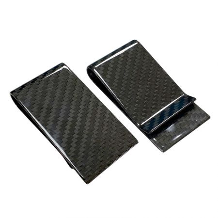 مشابك نقود من ألياف الكربون - مشابك نقود فارغة من ألياف الكربون مع شعار مخصص محفور